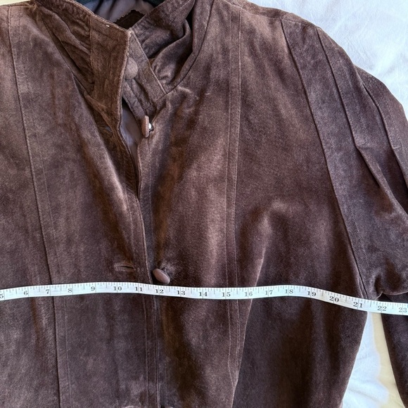 VTG SILVERLEAF Brown Suede Leather Coat M - Picture 7 of 11